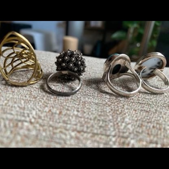 Boho Sterling Silver & Brass Rings - Picture 2 of 2